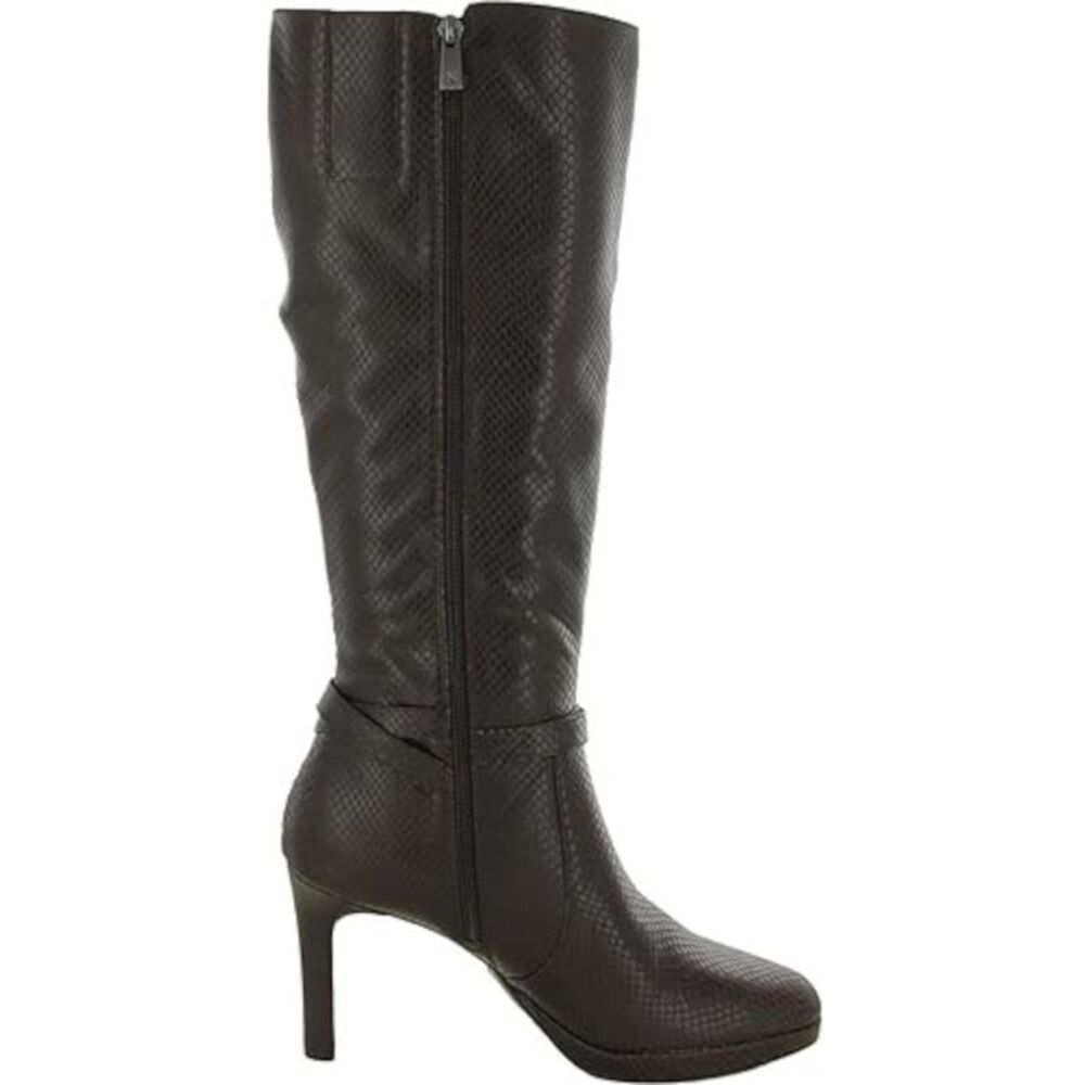 NATURALIZER Womens Brown Snakeskin Taelynn Toe Stiletto Leather Boots 9.5 M - Picture 3 of 3